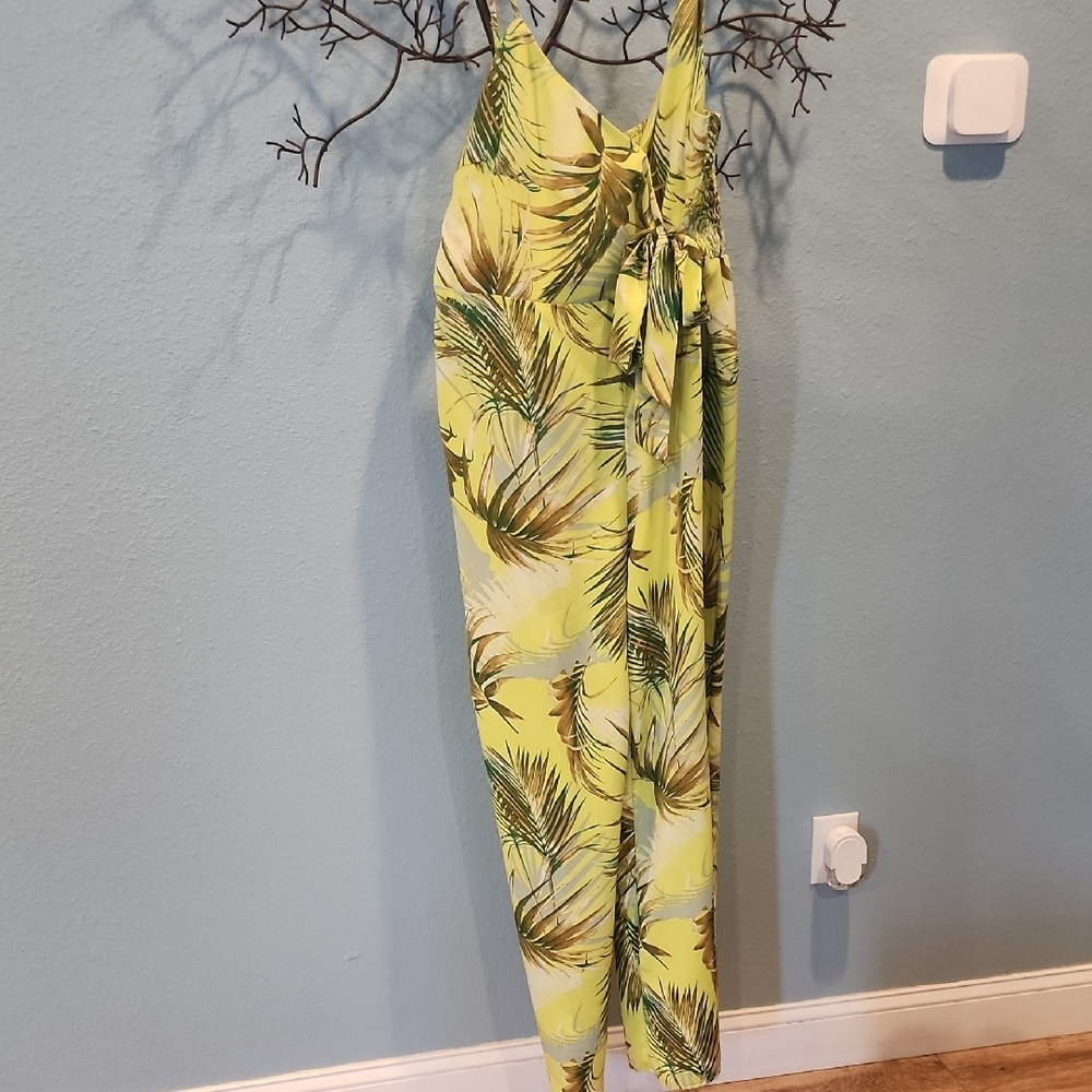 PerfectlyPricella NWOT smocked Jumpsuit in Yellow and Green